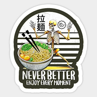 Enjoying ramen noodles Sticker